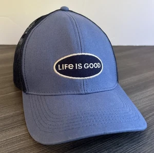Life is Good A Hard Mesh Back Cap LIG Oval Fatigue Blue One Size - Picture 1 of 4