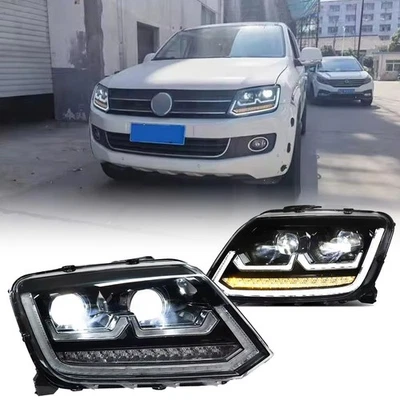 Conjunto de faros LED DRL para VW Amarok 2010-22 luz de circulación de giro secuencial Foto 1 de 4