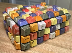 Handcrafted Trinket Box, Made With Colorful Computer Keys, Storage Box - Picture 1 of 12