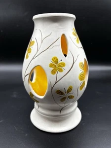 MCM Ceramic Yellow Floral Candle Holder - Picture 1 of 6