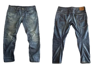 G-Star Raw A-Crotch Tapered Raw Men's Jeans Denim Size 40x32 Bottom Fly Distress - Picture 1 of 16