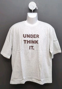 The Korean Fashion Under Think It Letter Print Herren T-Shirt L meliert grau - Bild 1 von 6