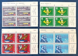 Schweiz 370-373 / 1959 Transport & Kommunikation 4er Block Briefmarken postfrisch - Bild 1 von 2