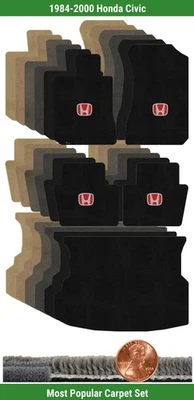 Juego de alfombrillas Ultimat personalizadas para Honda Civic 1984-2000 con logotipo (5 piezas) #SD0 Foto 1 de 4