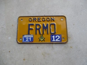 Oregon vanity motorcycle license plate #   FRMO - Picture 1 of 1