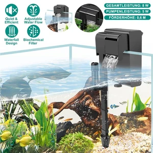 Aquarium Anhängefilter 4IN1 Außenfilter Hang On 5W Aquarienfilter Wasserfilter - Bild 1 von 16