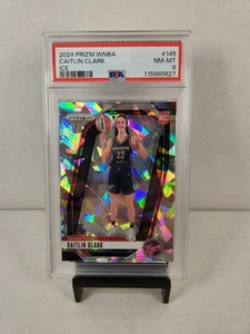 2024 Panini Prizm WMBA #145 Caitlin Clark Ice RC PSA NM-Mint 8 Fever - Bild 1 von 3