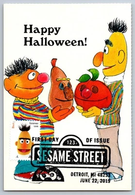 #5394c Sesame Street Bert FDC Maxi Card w/Pictorial Cancel - Image 1 of 2