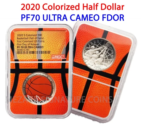 2020 S 50C Basketball Hall of Fame Colorized Half Dollar PF70 Ultra Cameo FDOR Cover