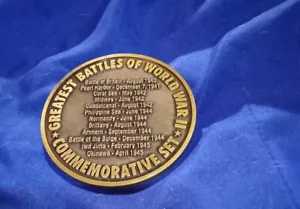 Medallón de exhibición conmemorativa de History Channel de las mejores batallas de la Segunda Guerra Mundial - Imagen 1 de 4