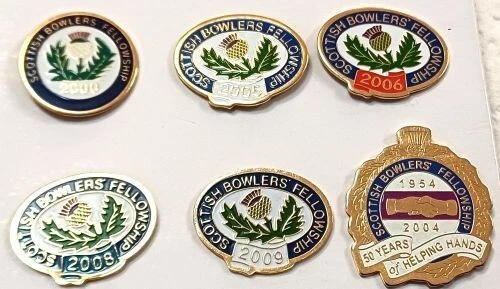 Bowling .- Colllection Of Scottish Bowling Fellowship dated enamel badges - Image 1 of 1