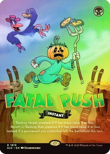 MTG - Fatal Push - Rainbow Foil - Twisted Toons Secret Lair  Magic the Gathering - Image 1 of 1