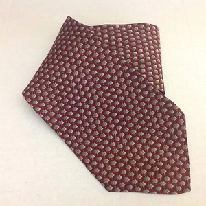 Corbata cuadrada Van Heusen para hombre patrón de bloques roja verde gris 100 % seda - Imagen 1 de 5