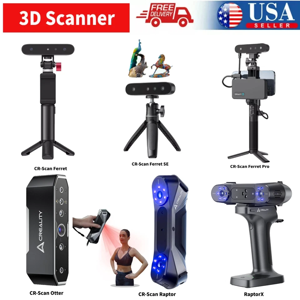 Creality 3D Scanner CR-Scan Ferret/SE/Pro for 3D Printing 0.1mm Accuracy LOT - Image 1 of 4