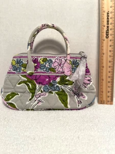 Vera Bradley Sm BAG PURSE Makeup Toiletry Jewelry Zip Close Watercolor Floral - Picture 1 of 6