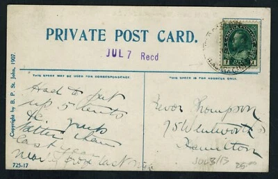 Canada 1¢ Admiral 1913 Field Post Office Niagara Camp on picture Postcard - Image 1 of 2