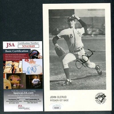 Foto firmada autografiada por John Olerud 1989-1990 4,75x7,75 WSU Blue Jays TRB 686 Foto 1 de 2