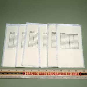 Lot of 6 Vintage Demco Library Card Pockets Date Due w/ Adhesive for Books NOS - Picture 1 of 6