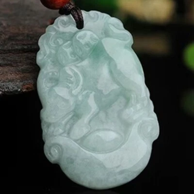 Natural Genuine Green A Jade Jadeite China Style Cow Pendant 生肖牛 Foto 1 de 4