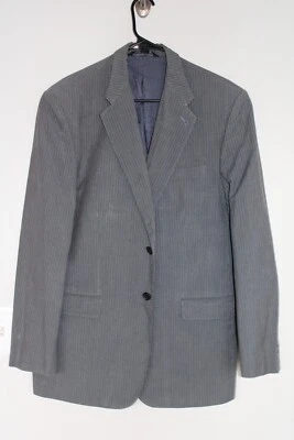 GRAY EXPRESS COTTON & LINEN BLEND SLIM FIT SPORT COAT sz 44R striped suit jacket - Image 1 of 4