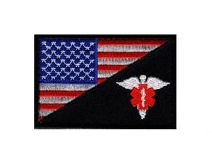 MEDIC EMT EMS USA FLAGGE HAKENVERSCHLUSS PATCH  - Bild 1 von 1