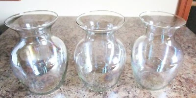 Centro de mesa urna de vidrio transparente mediano Potbelly Betta florero en forma de pecera 7" x 5" Foto 1 de 4