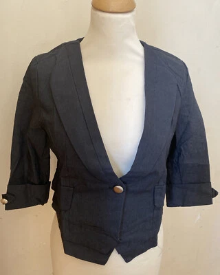 Womens Dark Grey Smart Blazer Size M Work Business Wear - Image 1 of 2