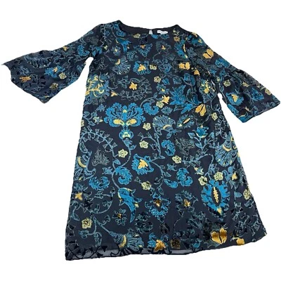 Carolina Belle Montreal платье Sz 4 черный синий бархат цветочный Gothic фея новый с Ярлыками - Изображение 1 из 4