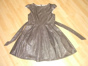 Mädchen Kleid Gr.36(S) grau Festkleid kurzärmelig Glitzer Top! - Bild 1 von 6