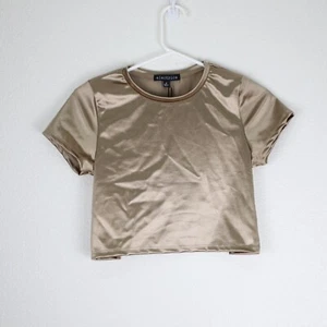 Electrica women's top sz medium crop top metallic champagne nwt - Picture 1 of 4