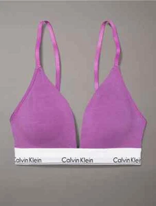 Calvin Klein Modern Cotton Lightly Lined Triangle Bralette, Dahlia, Small - Picture 1 of 4