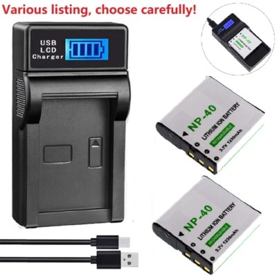 Battery or LED charger for Casio NP-40 NP40C NP-40DBA NP40DBA NP-40DCA NP40DCA - Image 1 of 4
