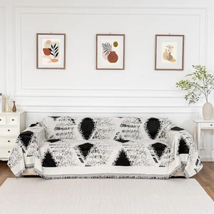 Couch Cover for Sectional Sofa Set Boho Geometric Furniture Sofa Cover Washable - Picture 1 of 7