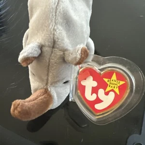 Vintage Original TY BEANIE Baby SPIKE Rhino P.E. Pellets Retired 1996 Errors - Picture 1 of 10
