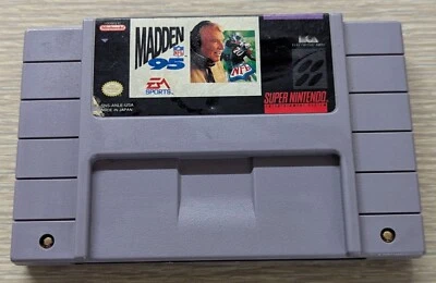 ТОЛЬКО картридж SNES Super Nintendo Madden NFL 95, очищенный, протестированный  - Изображение 1 из 4
