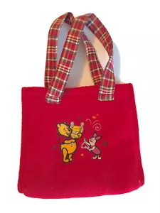 Disney Winnie Pooh Red Handbag Purse 8” x 10” Piglet Embroidered Musical Tote - Picture 1 of 14