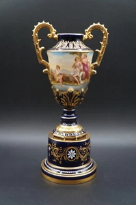 Antique Royal Vienna Urn Diana artist signed Gold & Cobalt Blue Porcelain. - Picture 1 of 18