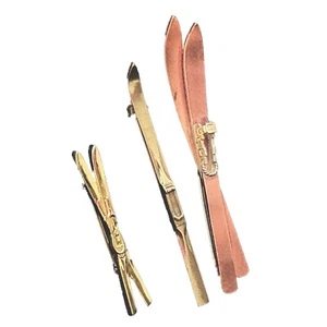 Lote de broches de esquí antiguos de colección bisutería de colección tono dorado - Imagen 1 de 8