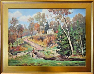 H D Becker American Signed Original Oil Painting Impressionism Landscape Art COA - Picture 1 of 22