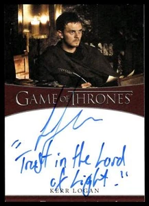 GAME OF THRONES IRON ANNIVERSARY Kerr Logan "TRUST IN THE" INSCRIPTION AUTO - Picture 1 of 2