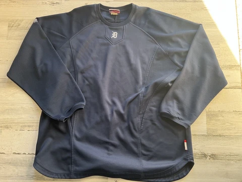 MAJESTIC Detroit Tigers Navy Blue Sweatshirt X Large ThermaBase style 6670 Cover