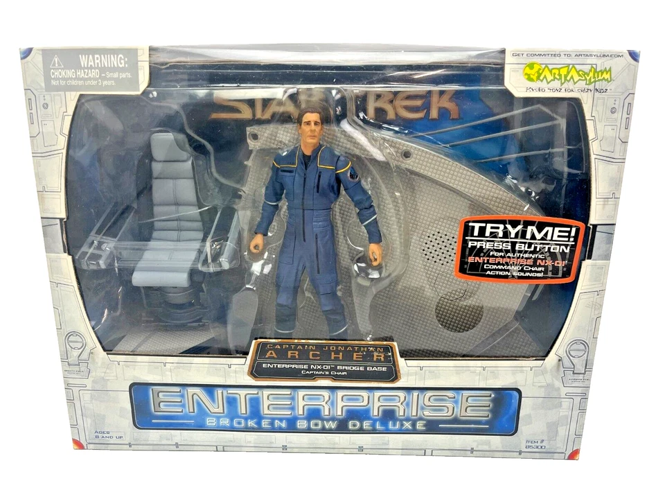Enterprise Broken Bow Deluxe Nx-01 Bridge Archer Chair Star Trek Art Asylum 2002