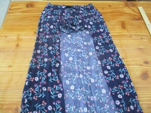 belle du jour blue floral skirt sz m - Picture 1 of 9