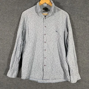 Rodd & Gunn Shirt Mens Medium Blue Grey Striped Button Up Collared Regular - Picture 1 of 11