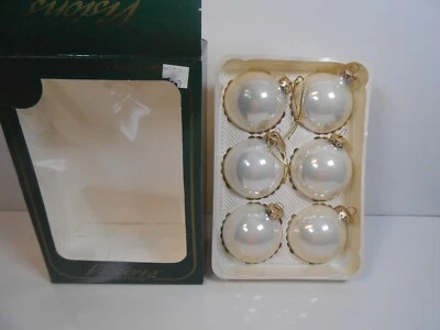 Vintage Visions by Holly White Glass Ornaments box of 6 - Изображение 1 из 4