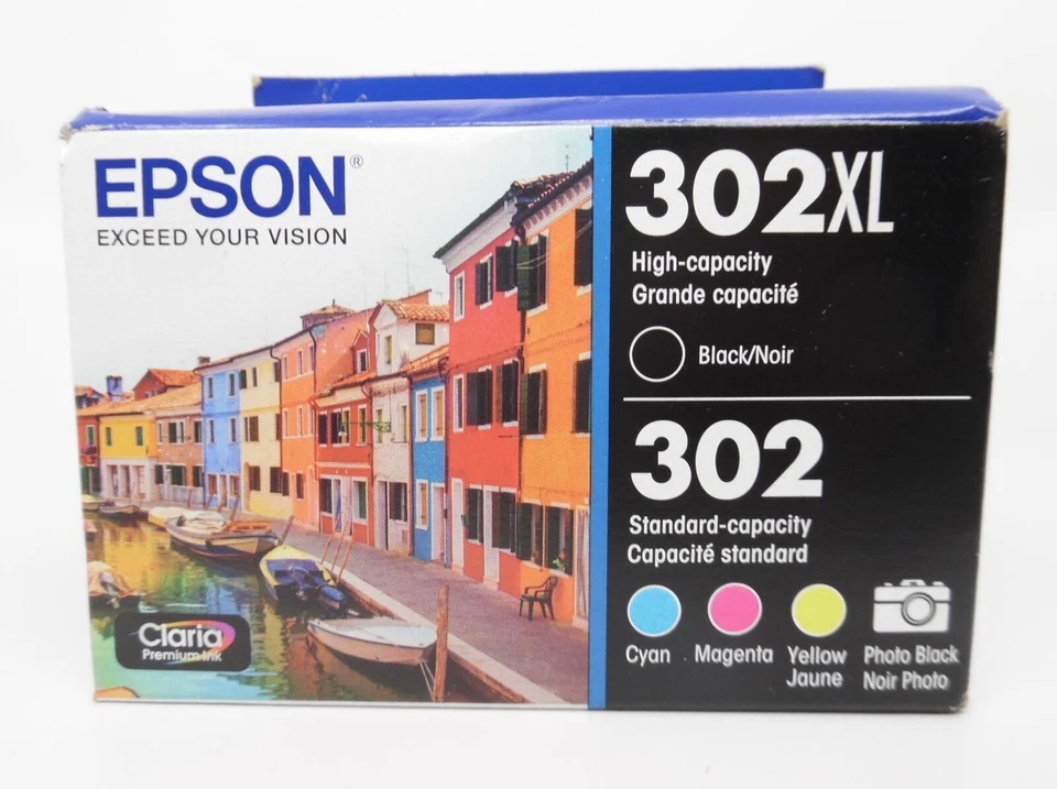 Epson T302XLBCS Printer Ink Cartridges - Black/Cyan/Magenta/Yellow