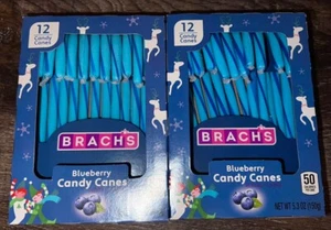 Brachs ~ Blueberry Candy Cane Christmas 5.3 oz 24-Canes ~ 2-Pack ~ 12/2027 - Picture 1 of 4