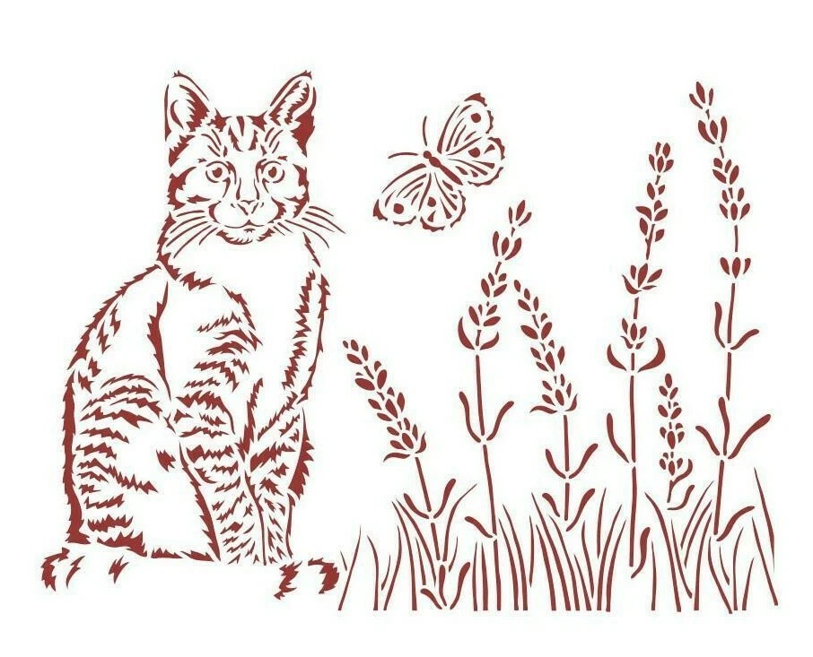 Plantilla Stamperia D 7.87"X5.91" - Provenza - Gato Foto 1 de 1