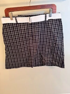Izod Skort Skirt Golf Black White Plaid 10 New Belt Stretch - Picture 1 of 4