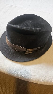 Fedora para hombre 7 1/4 vintage - chintz negro Foto 1 de 4
